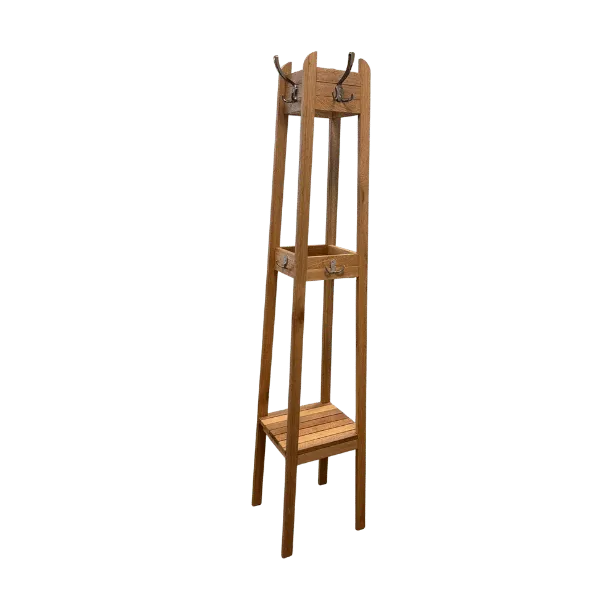 Porte manteau bois rouge 4 cotés